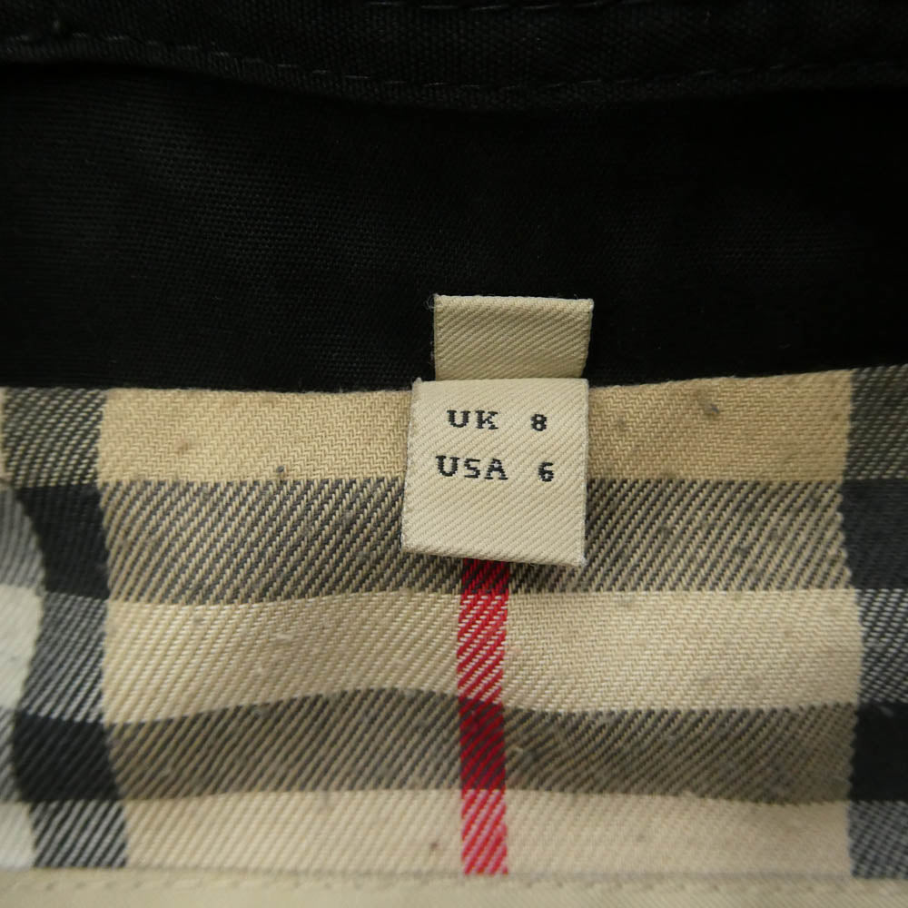 BURBERRY LONDON バーバリー ロンドン 英国製 裏地ノバチェック ダブルブレスト トレンチコート ブラック系 UK8【中古】