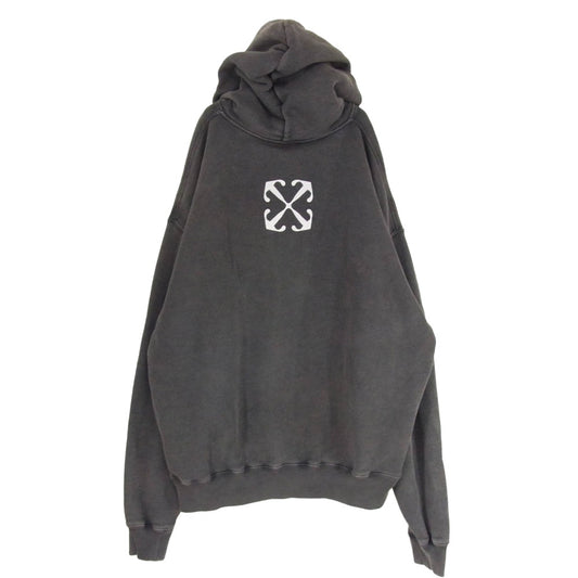 OFF-WHITE オフホワイト 24AW OMBB085F24FLE00D Blurred Mary Skate Hoodie グラフィック バックアロー プリント プルオーバー パーカー フーディー グレー系 XL【中古】
