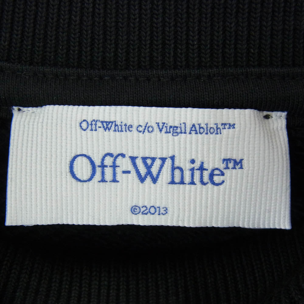 OFF-WHITE オフホワイト 24SS OMBA054S24FLE002 BANDANA ARR SKATE CREWNECK バンダナ アロー 刺繍 クルーネック スウェット ブラック系 XL【中古】