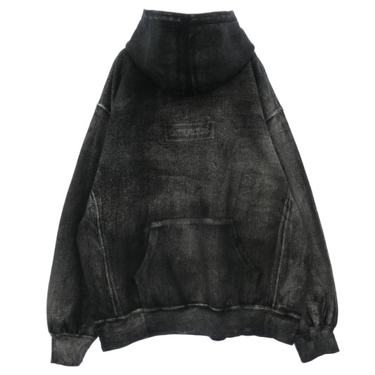 Supreme シュプリーム 24SS × MM6 Maison Margiela エムエムシックス メゾンマルジェラ Foil Box Logo Hooded Sweatshirt フォイル ボックスロゴ プルオーバー パーカー ブラック系 シルバー系 XL【中古】