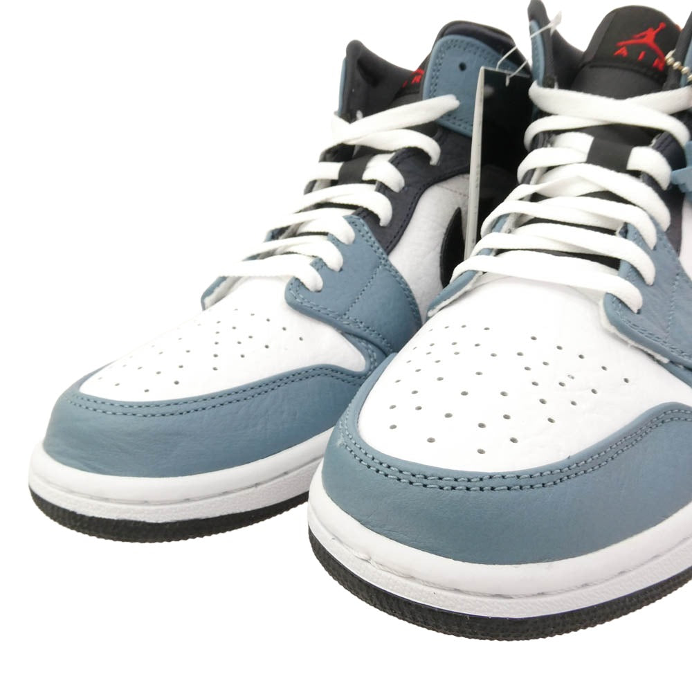 NIKE ナイキ CU2802-100 Air Jordan 1 Mid White Navy エアジョーダン1 ミッド ホワイト ネイビー ミドルカット スニーカー 白×ブルー系 28cm【極上美品】【中古】