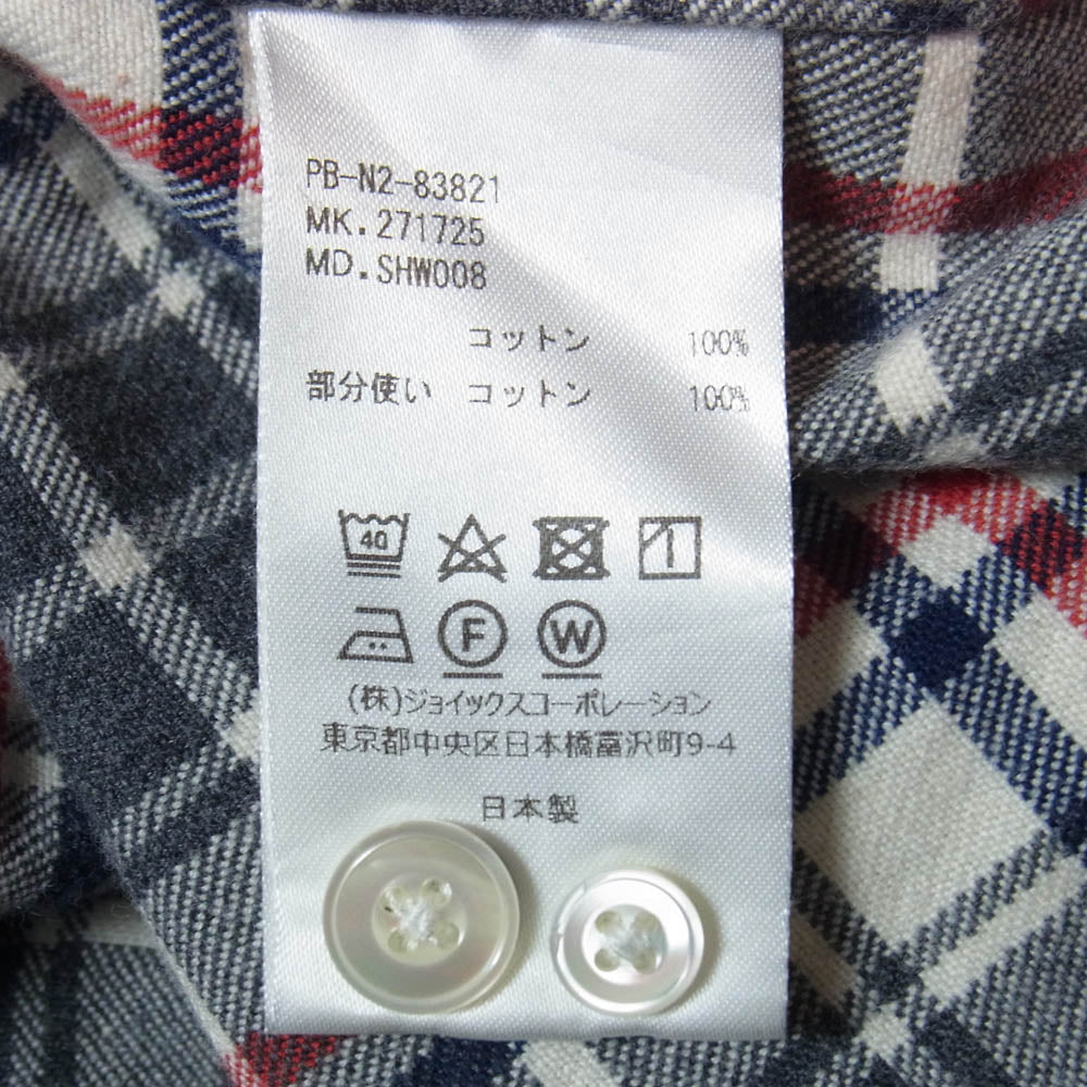 サイコバニー ロゴ刺繍 フランネル チェック 長袖 ロング シャツ グレー系 1【中古】