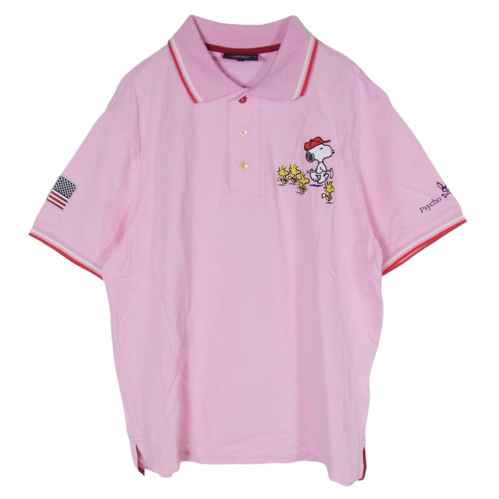 サイコバニー Peanut ピーナッツ スヌーピー ワッペン 半袖 ポロシャツ ピンク系 M【中古】