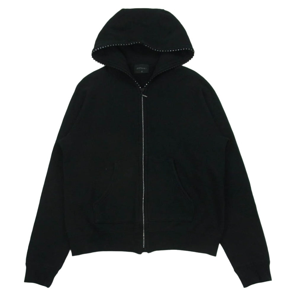 SOPHNET. ソフネット SOPH-101086 ラインストーン フルジップ パーカー 日本製 ブラック系 S【中古】