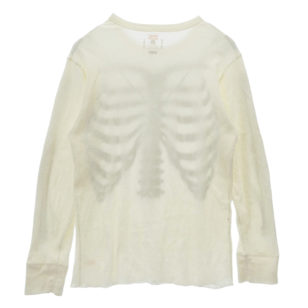 Supreme シュプリーム x Hanes Bones Thermal Crew ヘインズ ボーンズ サーマル クルーネック カットソー ホワイト系 ブラック系 L【中古】