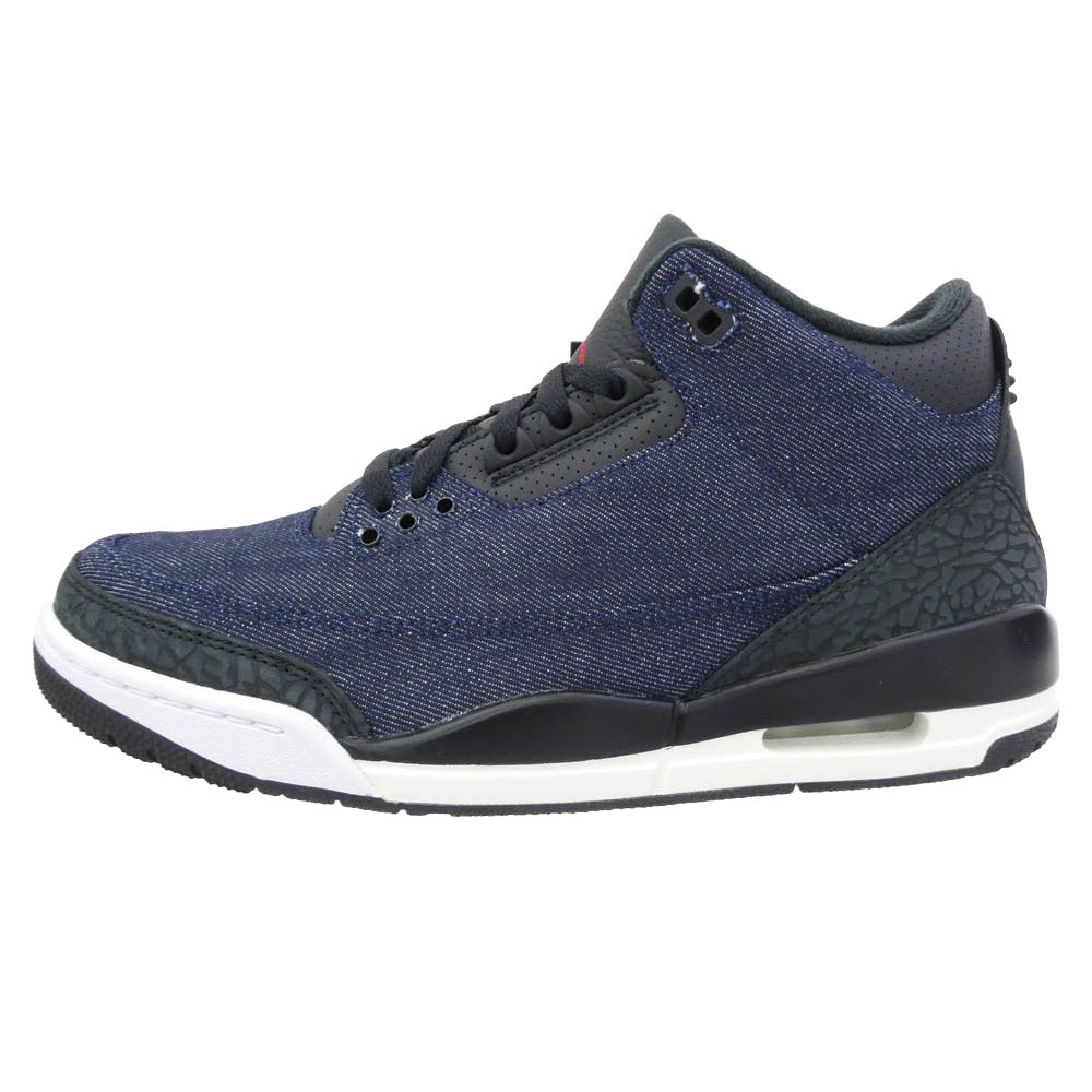 NIKE AIR JORDAN ナイキ ジョーダン Levi's リーバイス IH7959-400 Air Jordan 3 Retro SP Indigo and Gym Red エアジョーダン3 レトロ SP インディゴ アンド ジムレッド ハイカット スニーカー インディゴブルー系 26.5cm【新古品】【未使用】【中古】