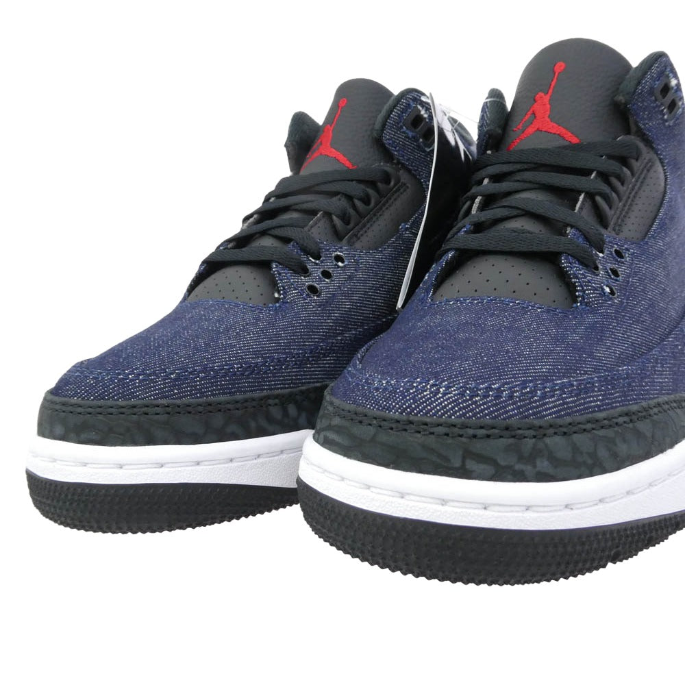 NIKE AIR JORDAN ナイキ ジョーダン Levi's リーバイス IH7959-400 Air Jordan 3 Retro SP Indigo and Gym Red エアジョーダン3 レトロ SP インディゴ アンド ジムレッド ハイカット スニーカー インディゴブルー系 26.5cm【新古品】【未使用】【中古】