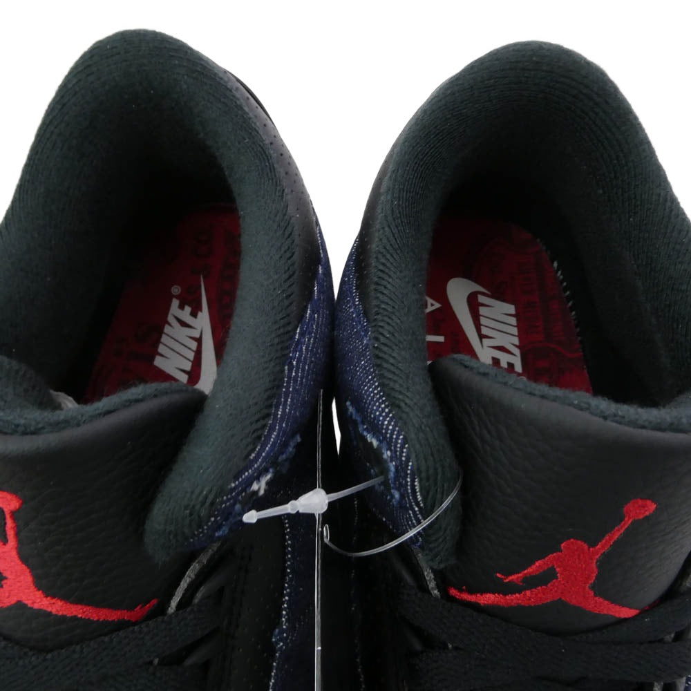 NIKE AIR JORDAN ナイキ ジョーダン Levi's リーバイス IH7959-400 Air Jordan 3 Retro SP Indigo and Gym Red エアジョーダン3 レトロ SP インディゴ アンド ジムレッド ハイカット スニーカー インディゴブルー系 26.5cm【新古品】【未使用】【中古】