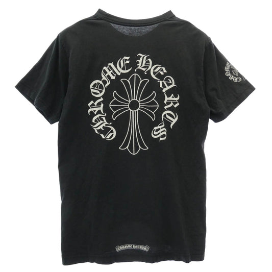 CHROME HEARTS クロムハーツ（原本無） CH CRS T-SHRT CHクロスプリント ネックロゴ クルーネック 半袖 Tシャツ ブラック系 M【中古】