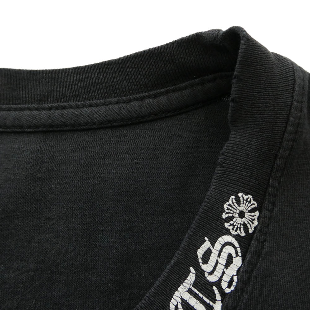 CHROME HEARTS クロムハーツ（原本無） CH CRS T-SHRT CHクロスプリント ネックロゴ クルーネック 半袖 Tシャツ ブラック系 M【中古】