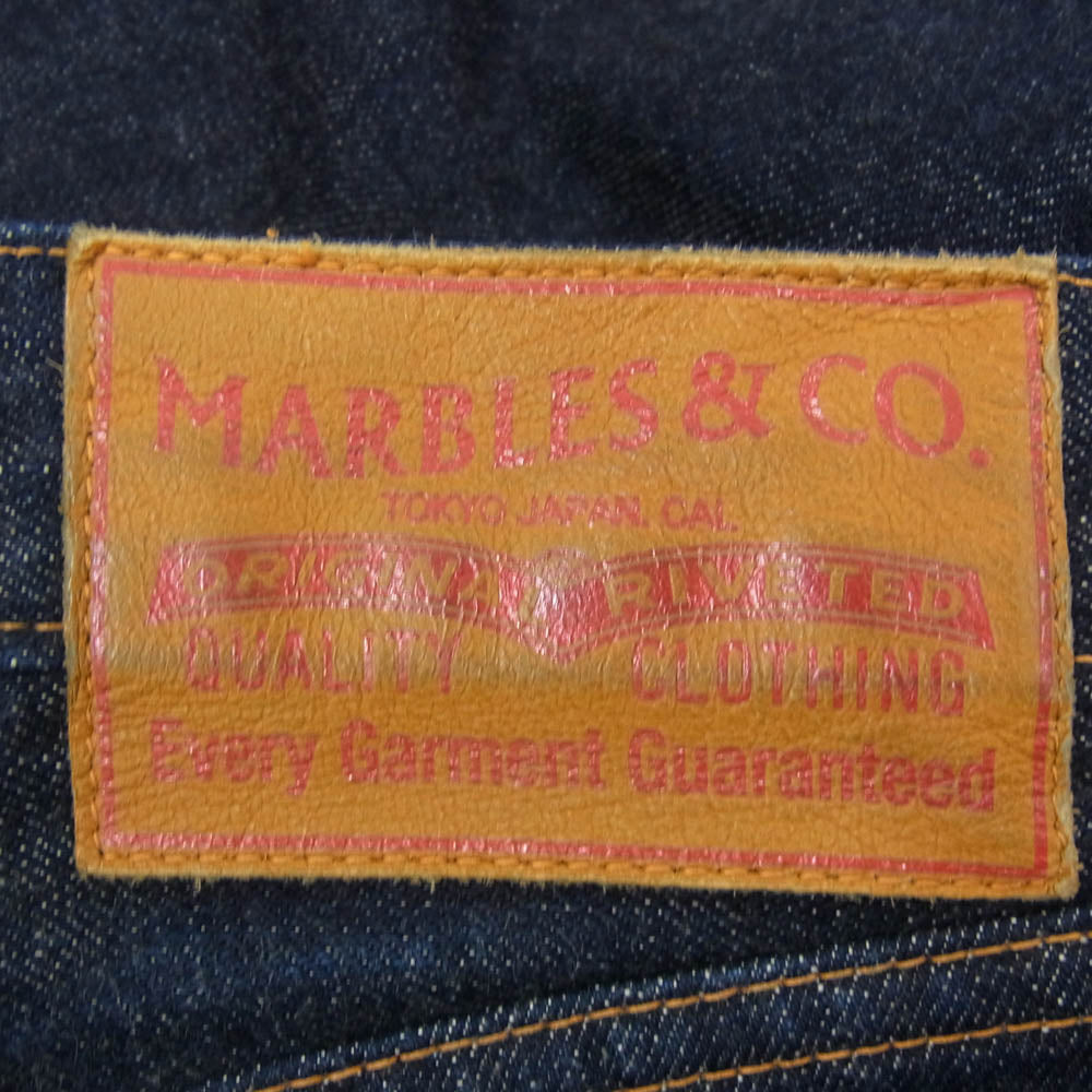 マーブルズ MPT-S21FM02 × F.Yutaka 藤原裕 1940 Denim Pants 大戦モデル シンチバック デニムパンツ インディゴブルー系 35【中古】