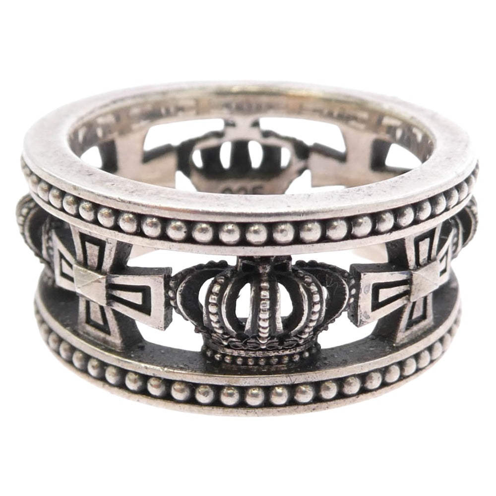 Justin Davis ジャスティンデイビス SRJ175 MEDIEVAL WEDDING BAND ウェディング バンド クラウン クロス リング シルバー系 25号【中古】