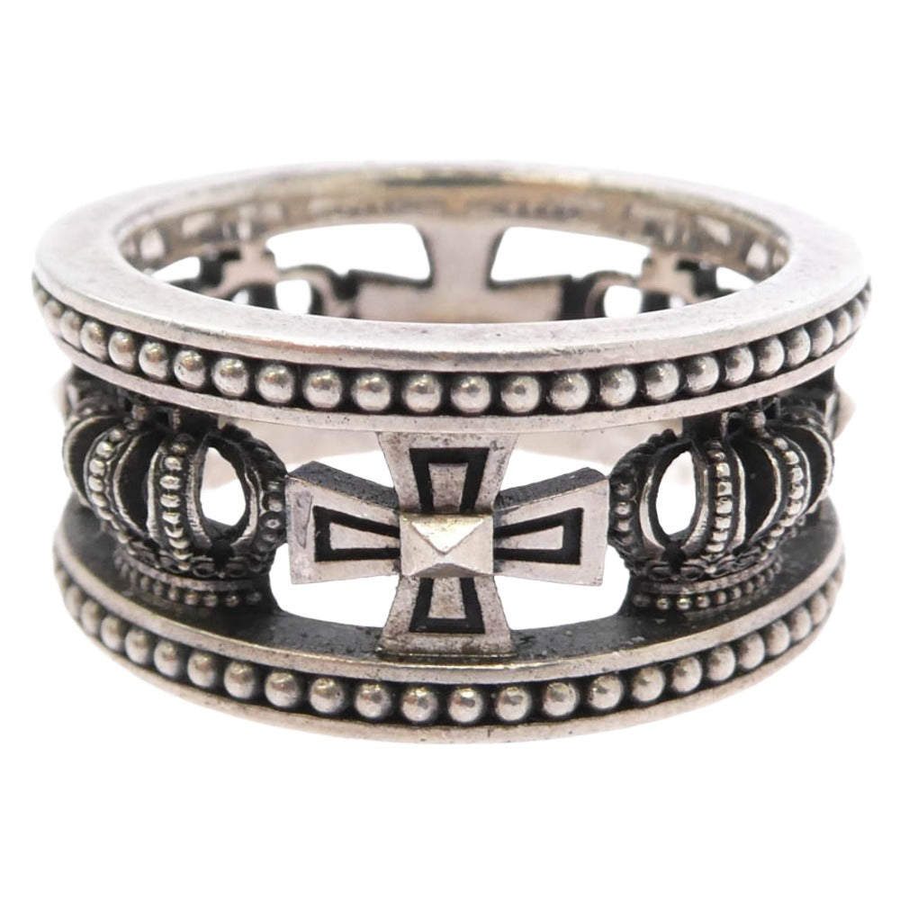 Justin Davis ジャスティンデイビス SRJ175 MEDIEVAL WEDDING BAND ウェディング バンド クラウン クロス リング シルバー系 25号【中古】