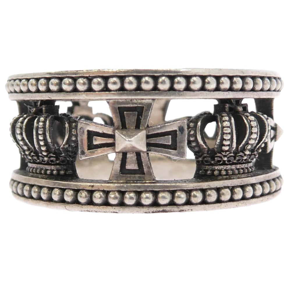 Justin Davis ジャスティンデイビス SRJ175 MEDIEVAL WEDDING BAND ウェディング バンド クラウン クロス リング シルバー系 25号【中古】