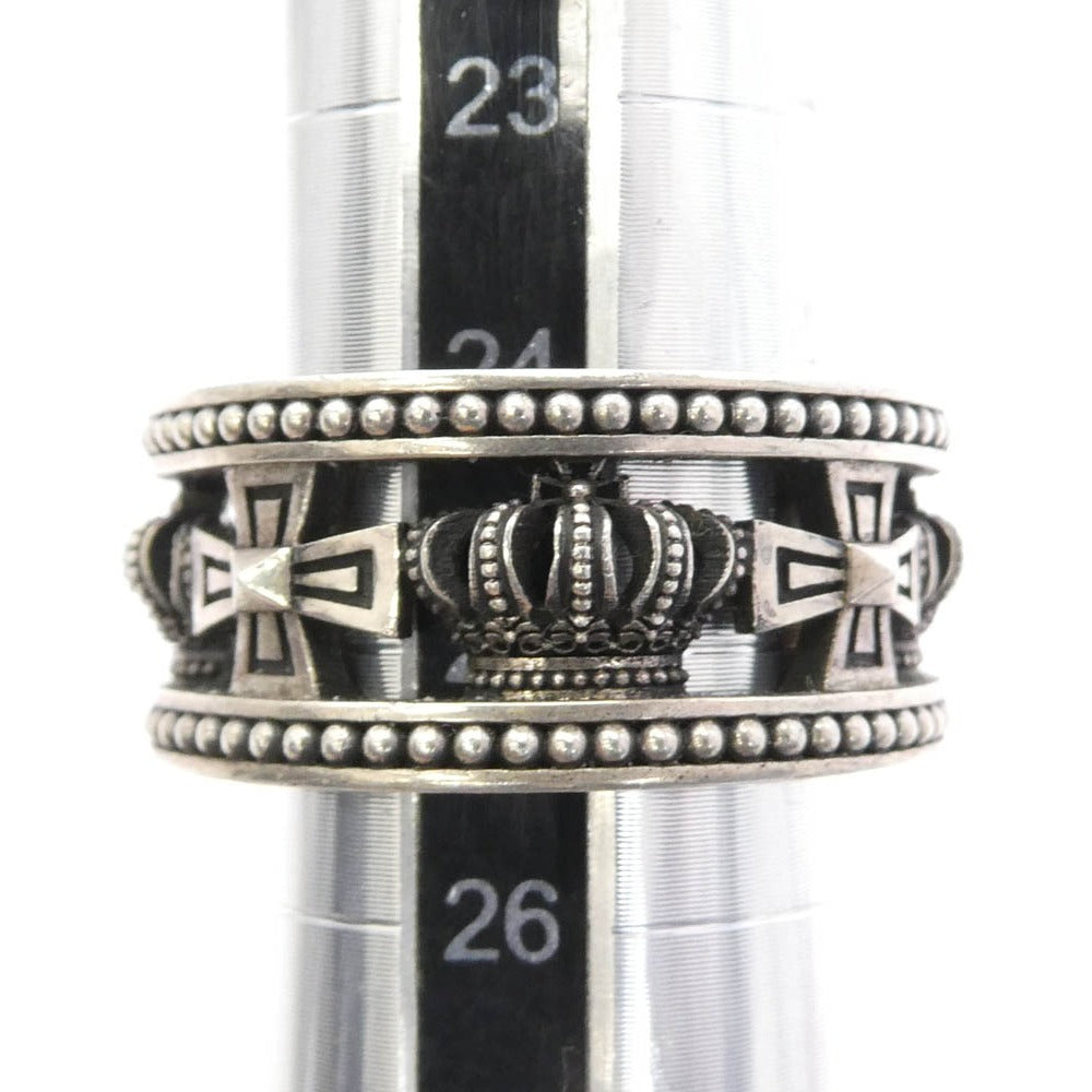Justin Davis ジャスティンデイビス SRJ175 MEDIEVAL WEDDING BAND ウェディング バンド クラウン クロス リング シルバー系 25号【中古】