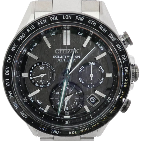 CITIZEN シチズン CC4058-67X ATTESA ACT Line アテッサ スーパーチタニウム エコドライブ ウォッチ 腕時計 シルバー系 ブラック系【中古】
