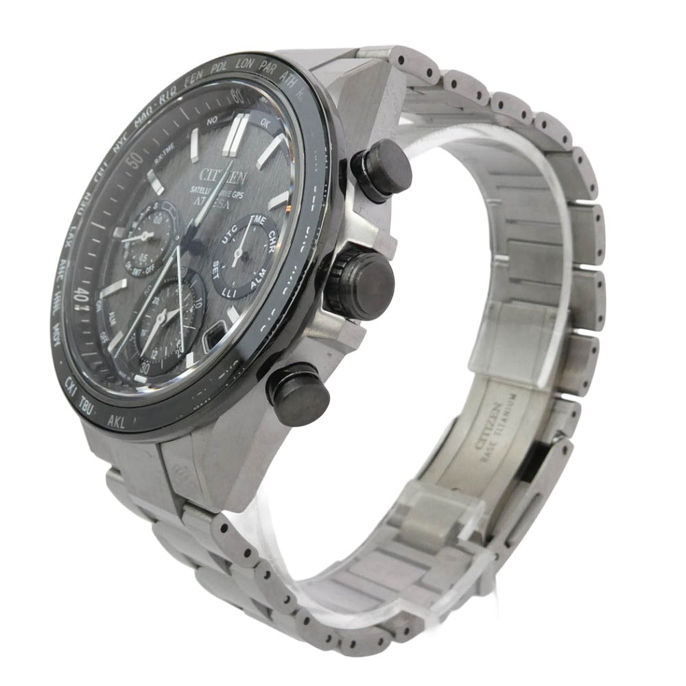 CITIZEN シチズン CC4058-67X ATTESA ACT Line アテッサ スーパーチタニウム エコドライブ ウォッチ 腕時計 シルバー系 ブラック系【中古】