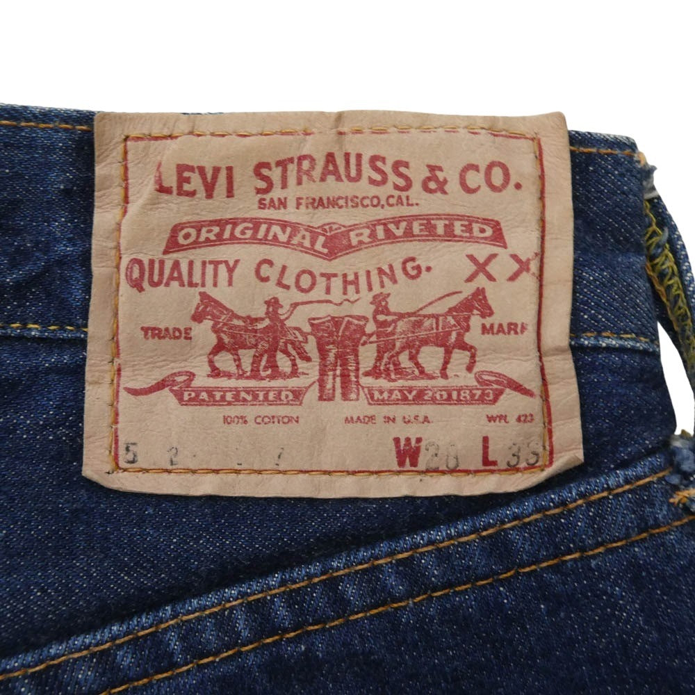 Levi's リーバイス 502 66前期 BIGE ボタン裏刻印16 SCOVILL ZIP デニム パンツ インディゴブルー系 28【中古】