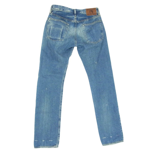 HYSTERIC GLAMOUR ヒステリックグラマー 0243AP17 SP加工 小窓リメイク スタッズ ストレート デニムパンツ インディゴブルー系 29【中古】