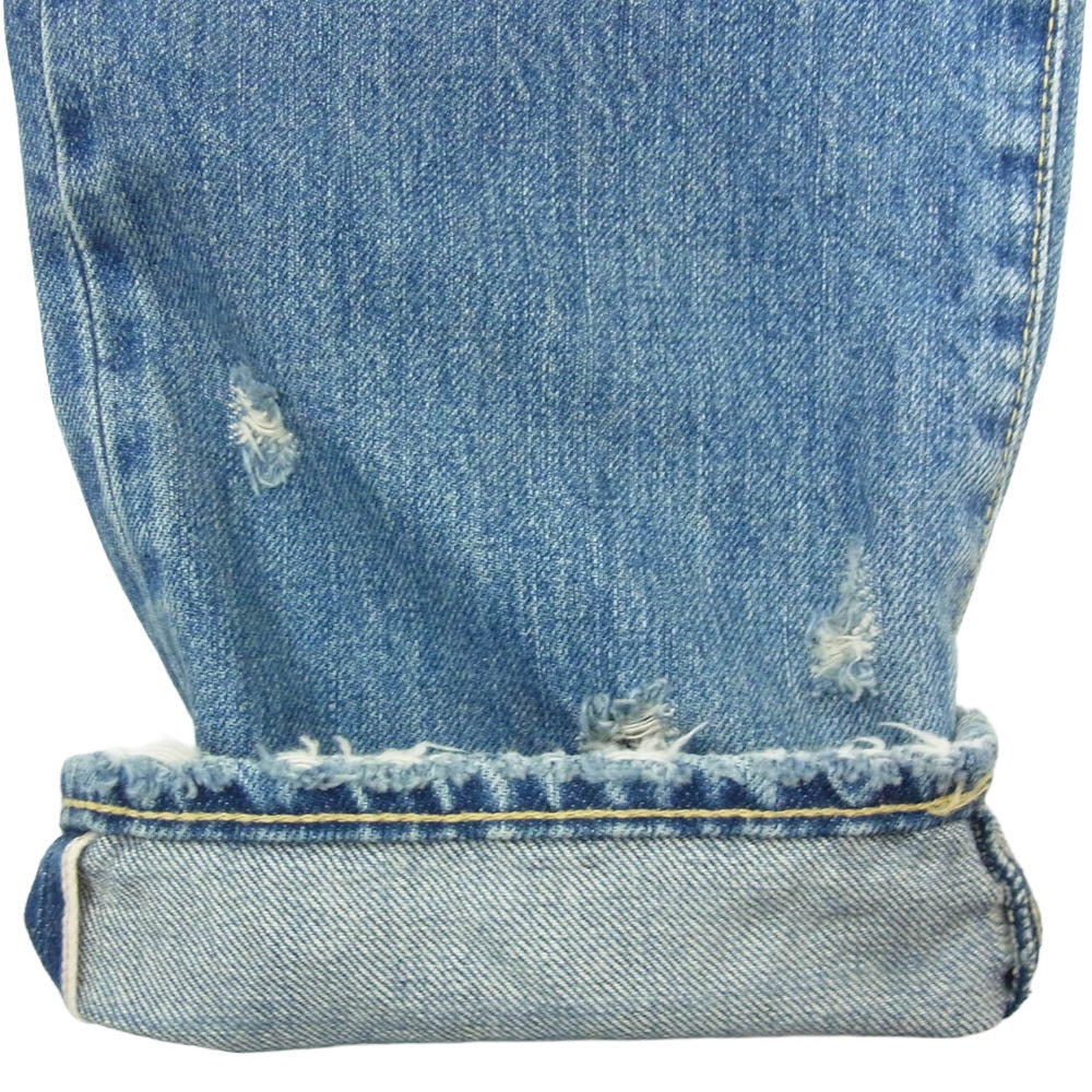 HYSTERIC GLAMOUR ヒステリックグラマー 0262AP11 RWH加工 クラッシュ ダメージ加工 スタッズ ストレート デニムパンツ インディゴブルー系 30【中古】