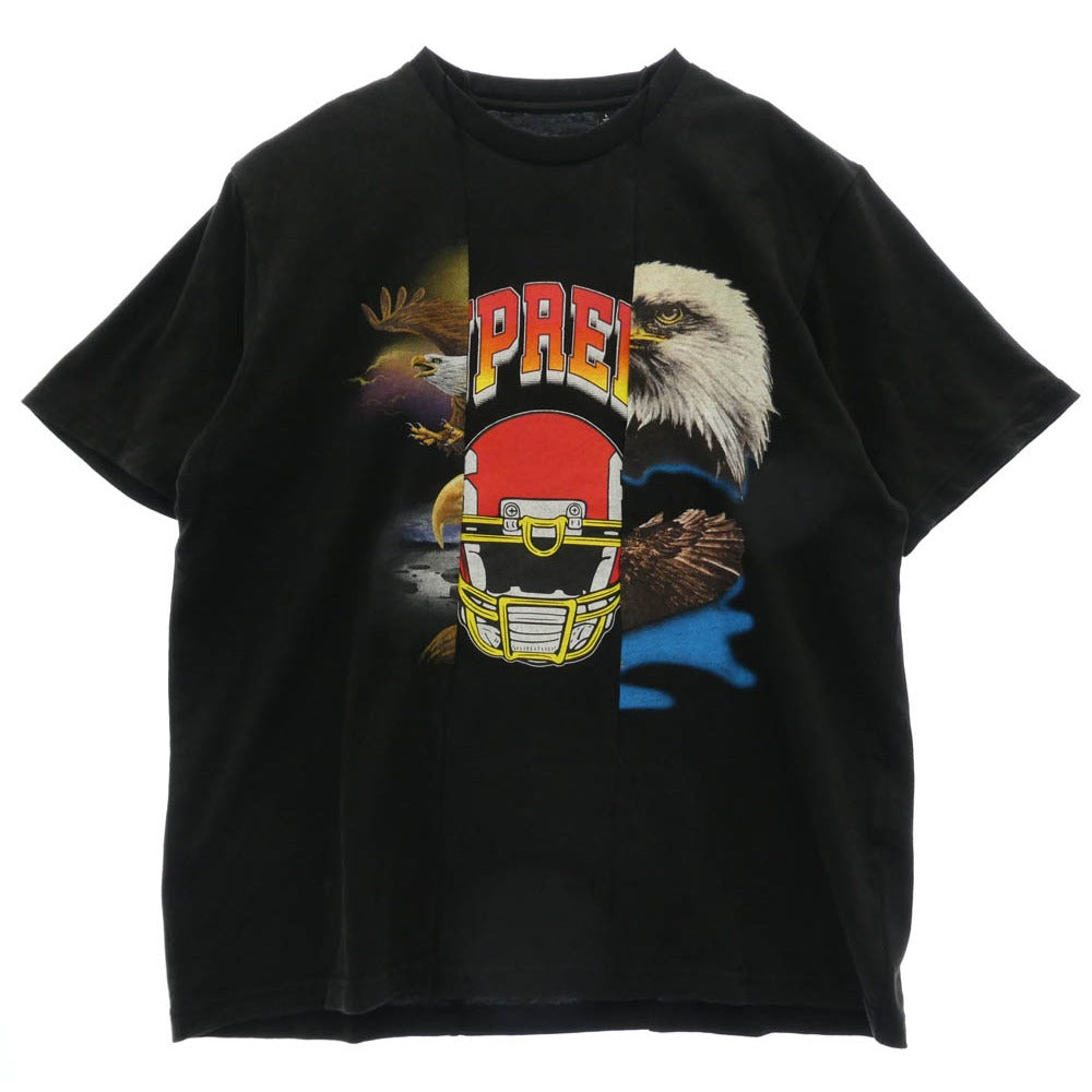 Supreme シュプリーム 26SS × MM6 Maison Margiela エムエムシックス メゾンマルジェラ Split S/S Top スプリット ショートスリーブ トップ 半袖 Tシャツ ブラック系 L【極上美品】【中古】