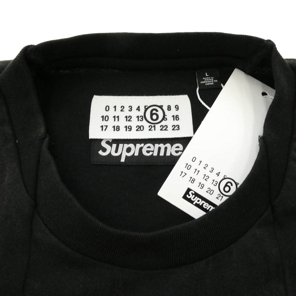 Supreme シュプリーム 26SS × MM6 Maison Margiela エムエムシックス メゾンマルジェラ Split S/S Top スプリット ショートスリーブ トップ 半袖 Tシャツ ブラック系 L【極上美品】【中古】