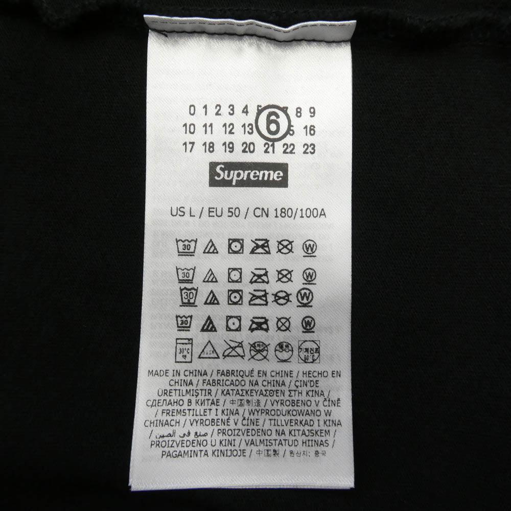 Supreme シュプリーム 26SS × MM6 Maison Margiela エムエムシックス メゾンマルジェラ Split S/S Top スプリット ショートスリーブ トップ 半袖 Tシャツ ブラック系 L【極上美品】【中古】