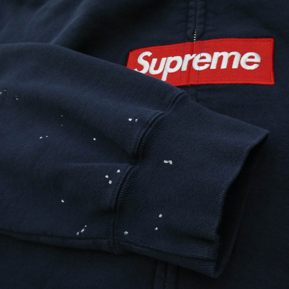Supreme シュプリーム 26SS × MM6 Maison Margiela エムエムシックス メゾンマルジェラ Box Logo Zip Up Hooded Sweatshirt ボックスロゴ ジップアップ フーデッド スウェットシャツ フーディー パーカー ネイビー系 L【新古品】【未使用】【中古】