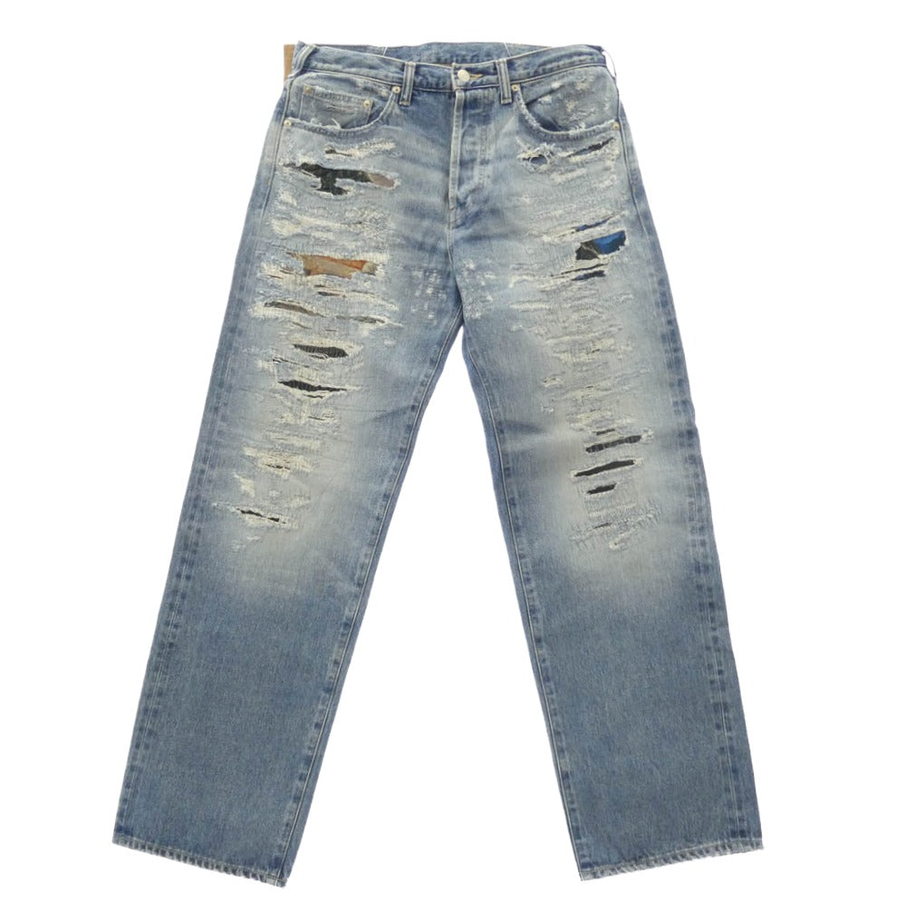 Supreme シュプリーム 26SS × MM6 Maison Margiela エムエムシックス メゾンマルジェラ Distressed Loose Fit Selvedge Jean ディストレスド ルーズフィット セルビッジ ジーンズ デニムパンツ ブルー系 US30【新古品】【未使用】【中古】