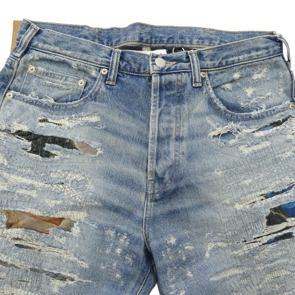 Supreme シュプリーム 26SS × MM6 Maison Margiela エムエムシックス メゾンマルジェラ Distressed Loose Fit Selvedge Jean ディストレスド ルーズフィット セルビッジ ジーンズ デニムパンツ ブルー系 US30【新古品】【未使用】【中古】