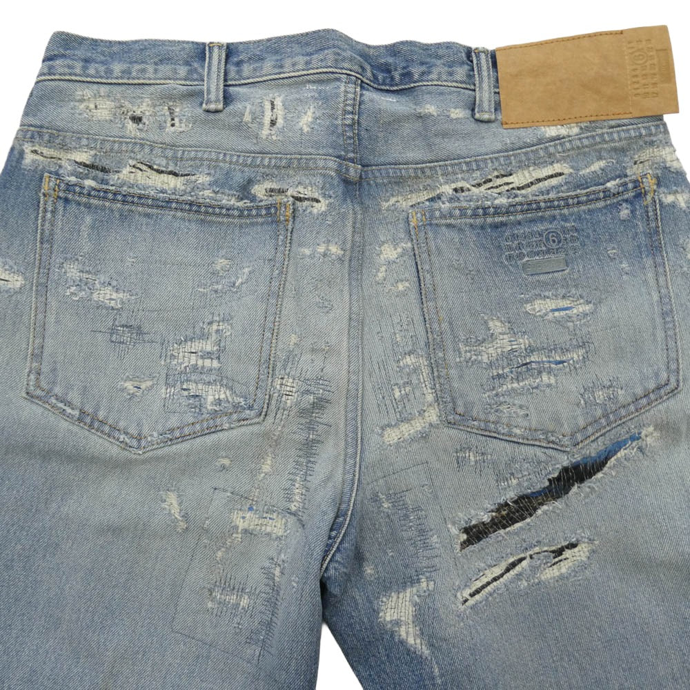 Supreme シュプリーム 26SS × MM6 Maison Margiela エムエムシックス メゾンマルジェラ Distressed Loose Fit Selvedge Jean ディストレスド ルーズフィット セルビッジ ジーンズ デニムパンツ ブルー系 US30【新古品】【未使用】【中古】