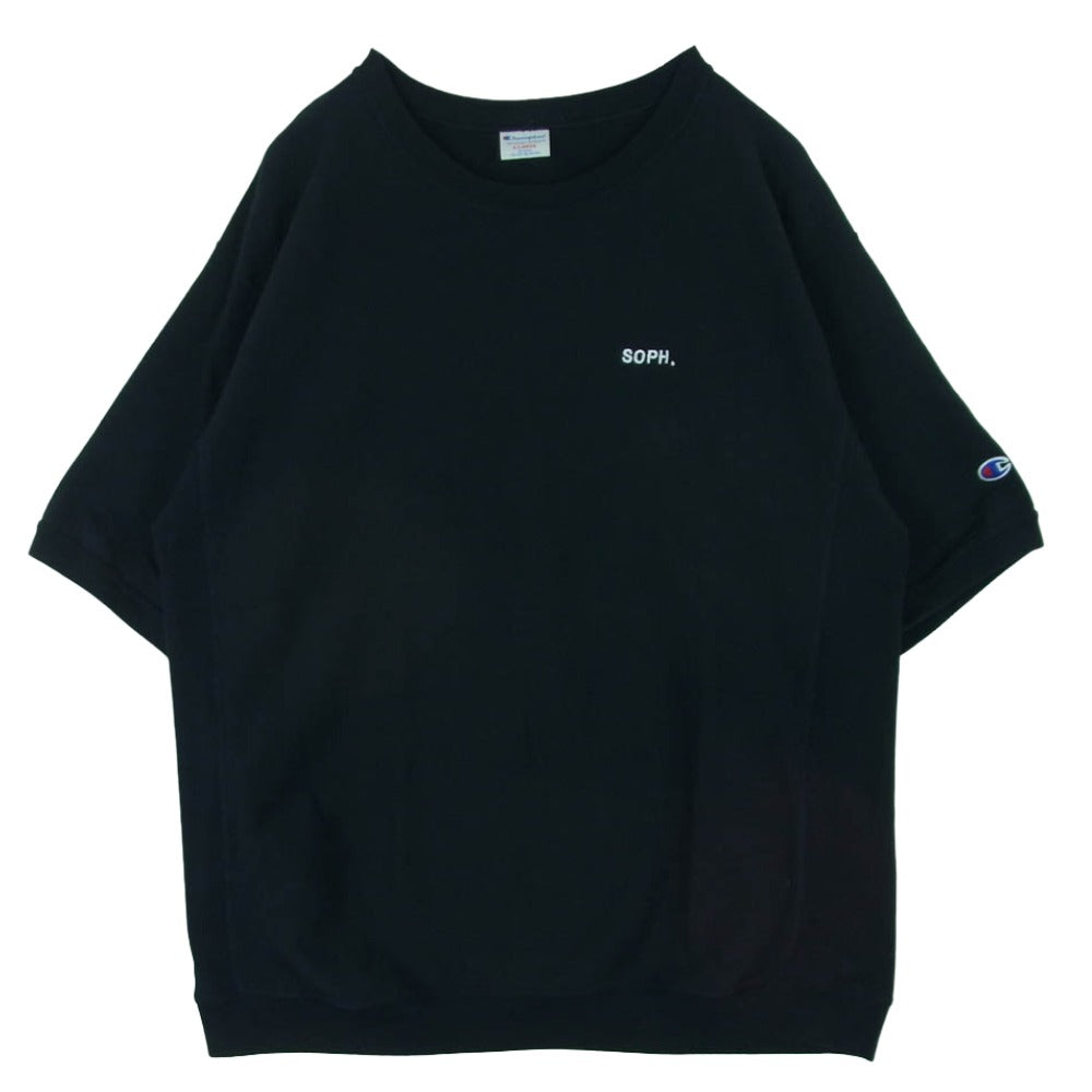 SOPHNET. ソフネット 25SS C8-B018 Champion REVERSE WEAVE BASIC CREWNECK SWEAT ロゴ刺繍 チャンピオン リバースウィーブ ショートスリーブ スウェット クルーネック 半袖 スウェットシャツ ダークネイビー系 XL【中古】