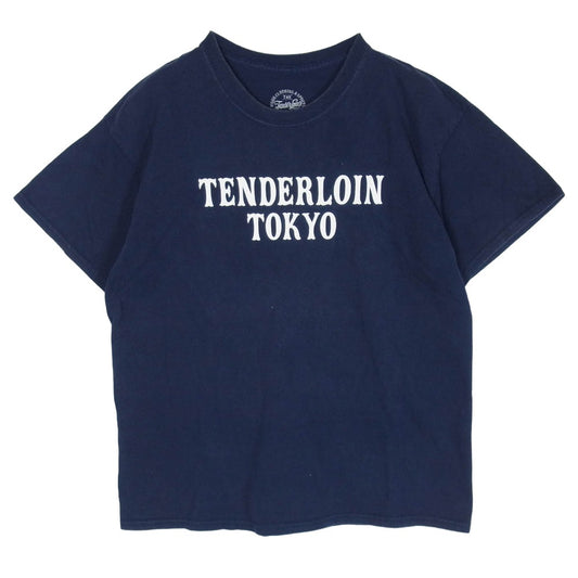TENDERLOIN テンダーロイン T-TEE TOKYO 本店限定 プリント 半袖 Tシャツ ネイビー系 L【中古】