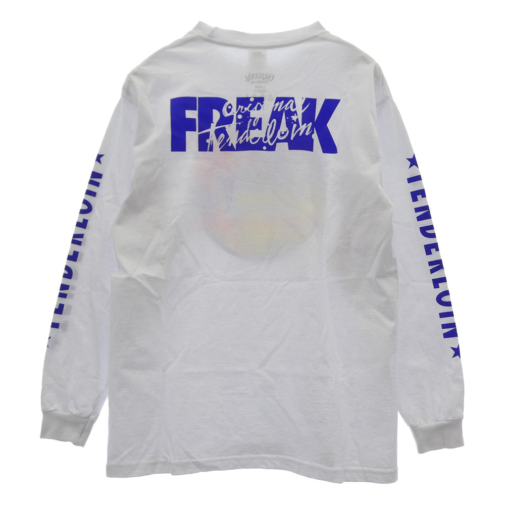 TENDERLOIN テンダーロイン TEE L/S CS サーカス 袖プリント 長袖 Tシャツ カットソー PRO CLUBボディ ホワイト系 L【中古】