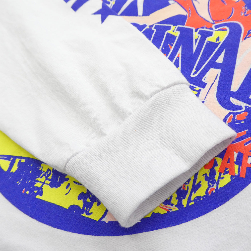 TENDERLOIN テンダーロイン TEE L/S CS サーカス 袖プリント 長袖 Tシャツ カットソー PRO CLUBボディ ホワイト系 L【中古】