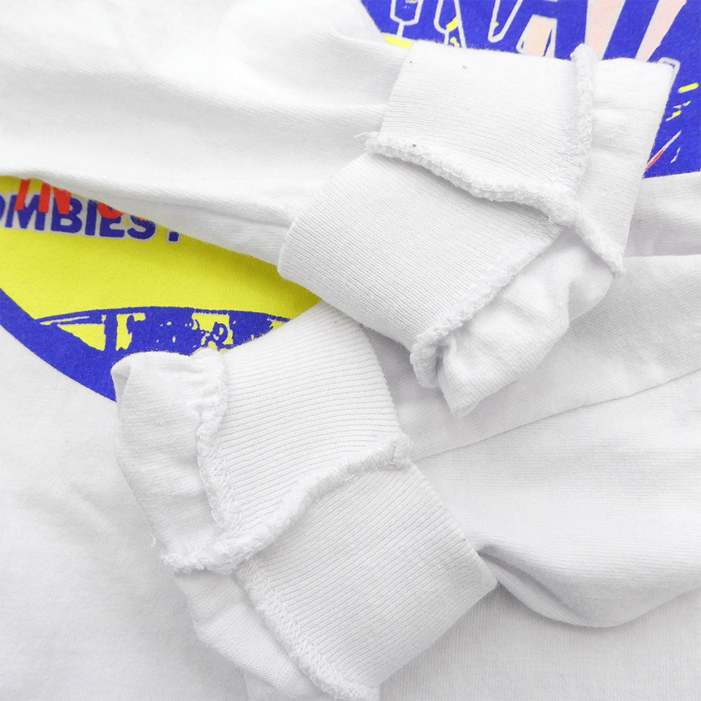TENDERLOIN テンダーロイン TEE L/S CS サーカス 袖プリント 長袖 Tシャツ カットソー PRO CLUBボディ ホワイト系 L【中古】