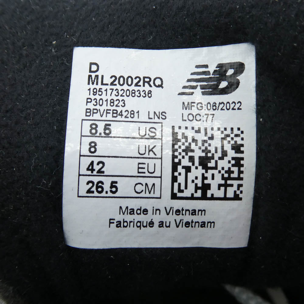 NEW BALANCE ニューバランス ML2002RQ レザー メッシュ スニーカー ホワイト系 26.5cm【極上美品】【中古】