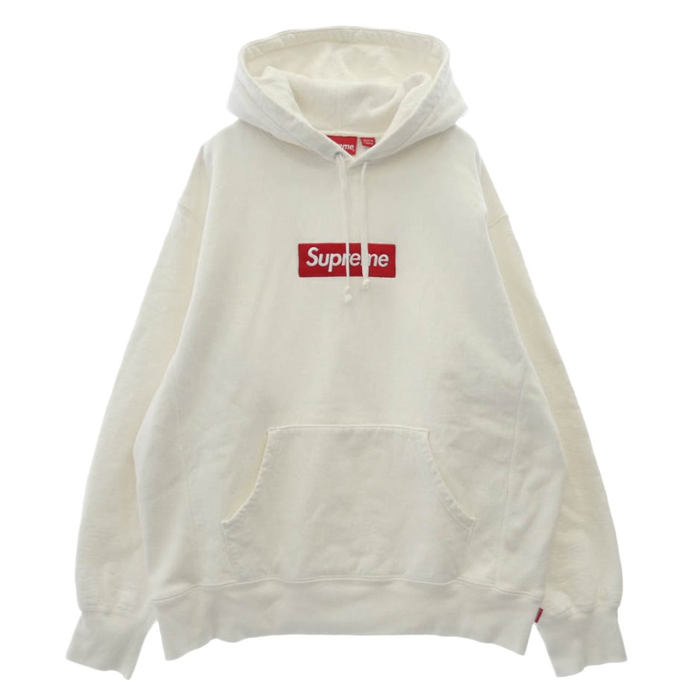 Supreme シュプリーム 21AW Box Logo Hooded Sweatshirt White ボックスロゴ フーデッド スウェットシャツ プルオーバー パーカー ホワイト系 M【中古】