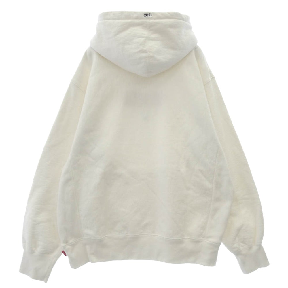 Supreme シュプリーム 21AW Box Logo Hooded Sweatshirt White ボックスロゴ フーデッド スウェットシャツ プルオーバー パーカー ホワイト系 M【中古】