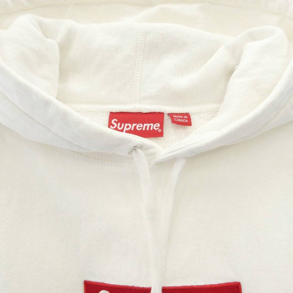 Supreme シュプリーム 21AW Box Logo Hooded Sweatshirt White ボックスロゴ フーデッド スウェットシャツ プルオーバー パーカー ホワイト系 M【中古】