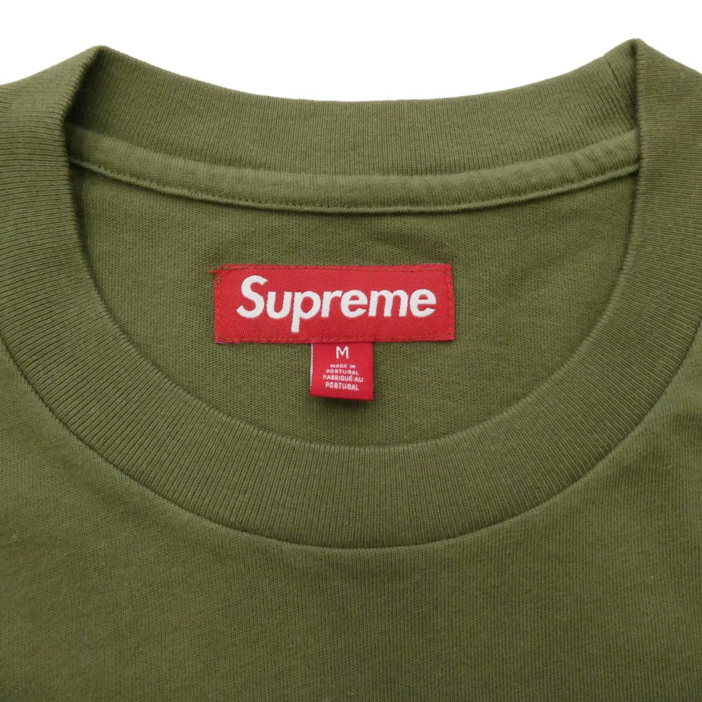Supreme シュプリーム 23AW Small Box L/S Tee スモールボックス ロングスリーブ 長袖 Tシャツ カットソー オリーブ モスグリーン系 M【極上美品】【中古】