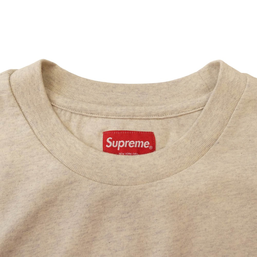 Supreme シュプリーム 23SS Small Box L/S Tee スモールボックス ロングスリーブ 長袖 Tシャツ カットソー オートミール オフホワイト系 M【極上美品】【中古】