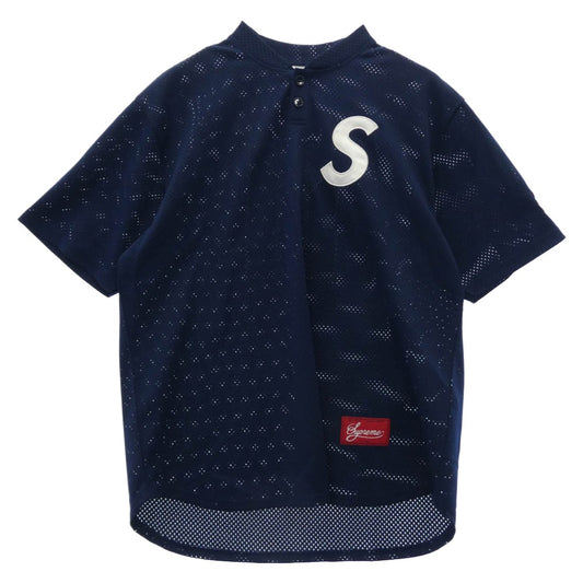Supreme シュプリーム 24AW S Logo Baseball Henley エスロゴ ベースボール ヘンリーネック 半袖 シャツ ネイビー系 M【美品】【中古】