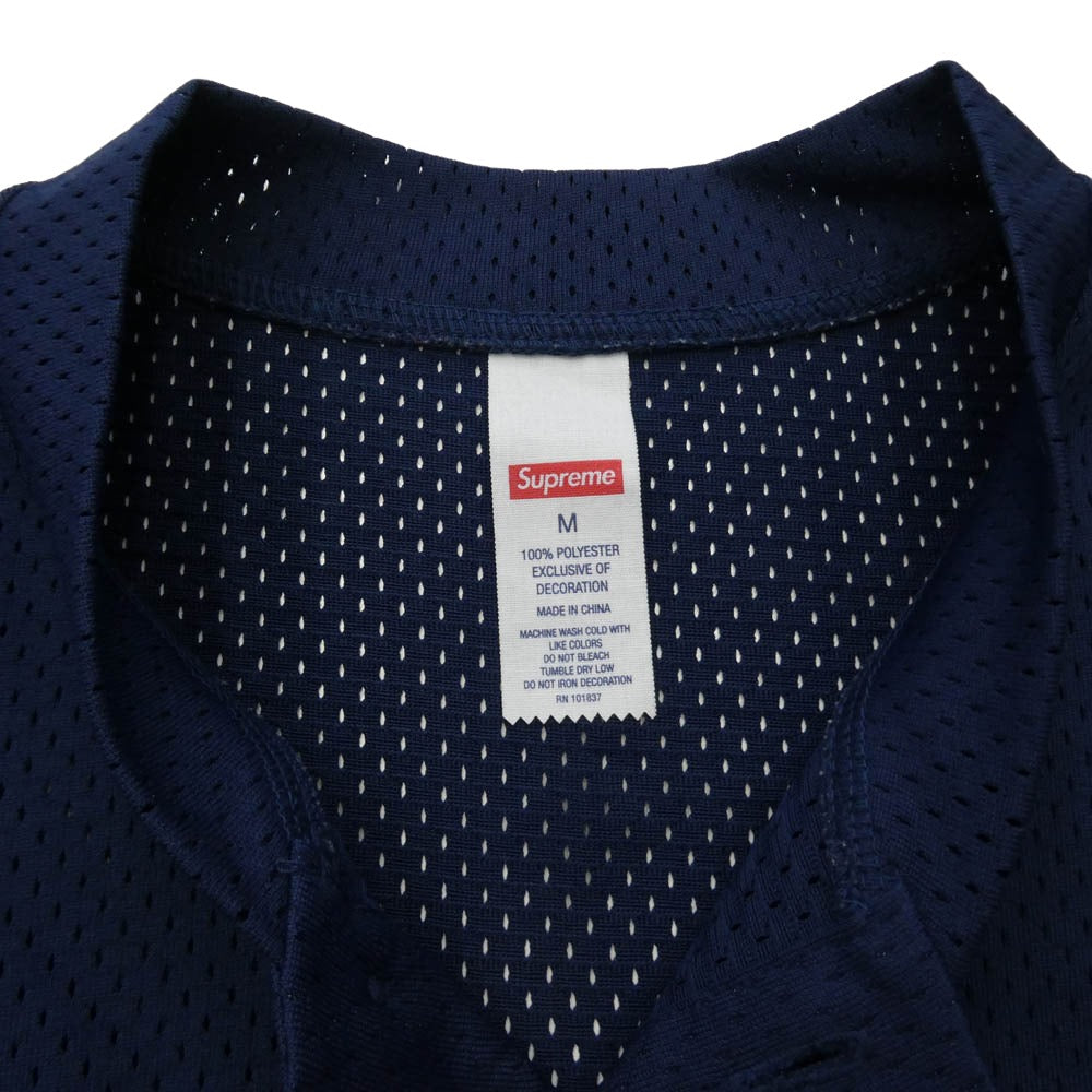 Supreme シュプリーム 24AW S Logo Baseball Henley エスロゴ ベースボール ヘンリーネック 半袖 シャツ ネイビー系 M【美品】【中古】