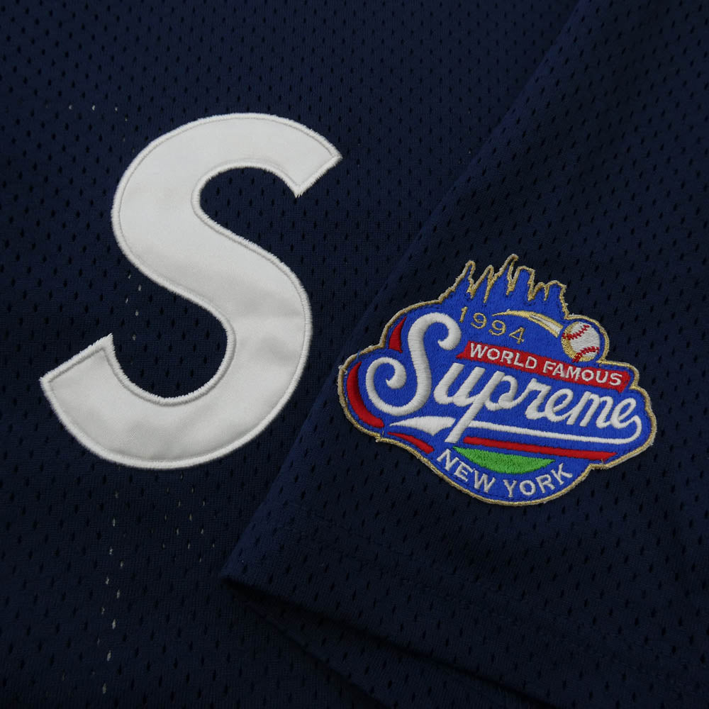 Supreme シュプリーム 24AW S Logo Baseball Henley エスロゴ ベースボール ヘンリーネック 半袖 シャツ ネイビー系 M【美品】【中古】