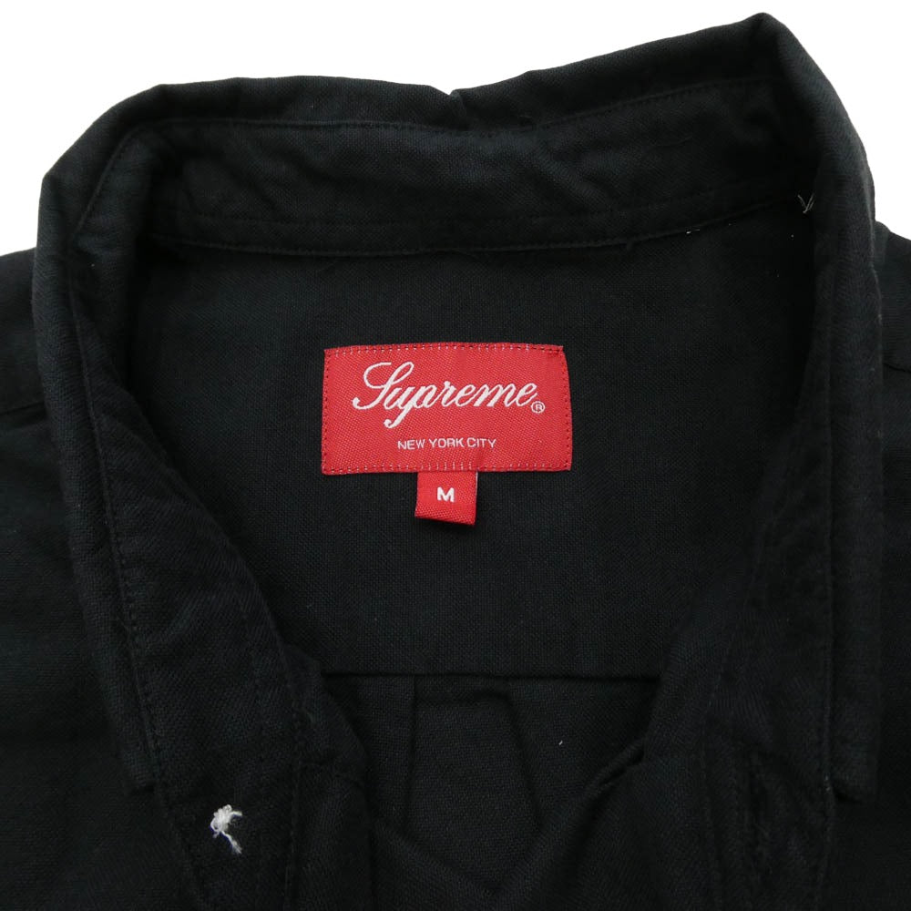 Supreme シュプリーム 23SS Loose Fit S/S Oxford Shirt ルーズフィット ショートスリーブ オックスフォード 半袖 シャツ ブラック系 M【美品】【中古】