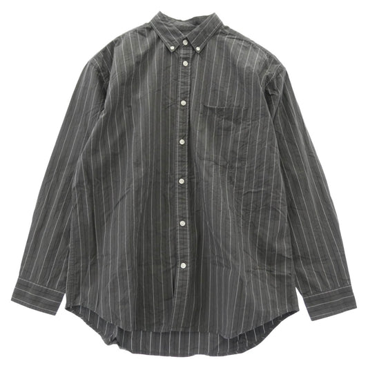 Supreme シュプリーム 24AW Loose Fit Stripe Shirt ルーズフィット ストライプ 長袖 シャツ グレー系 M【中古】