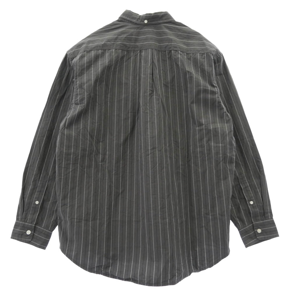 Supreme シュプリーム 24AW Loose Fit Stripe Shirt ルーズフィット ストライプ 長袖 シャツ グレー系 M【中古】