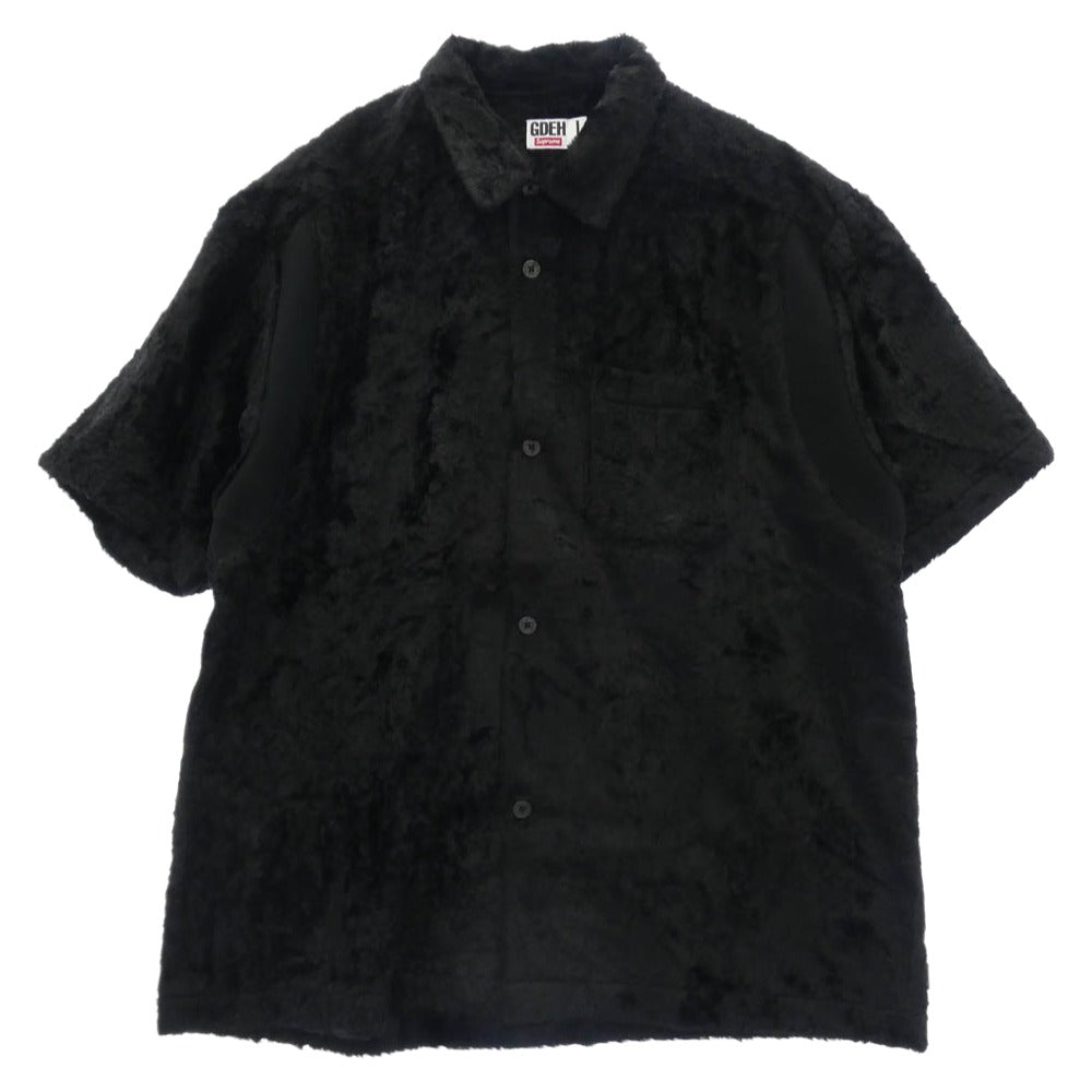 Supreme シュプリーム 25SS x GOODENOUGH グッドイナフ Crushed Rayon S/S Shirt クラッシュ レーヨン ショートスリーブ 半袖 シャツ ブラック系 L【極上美品】【中古】