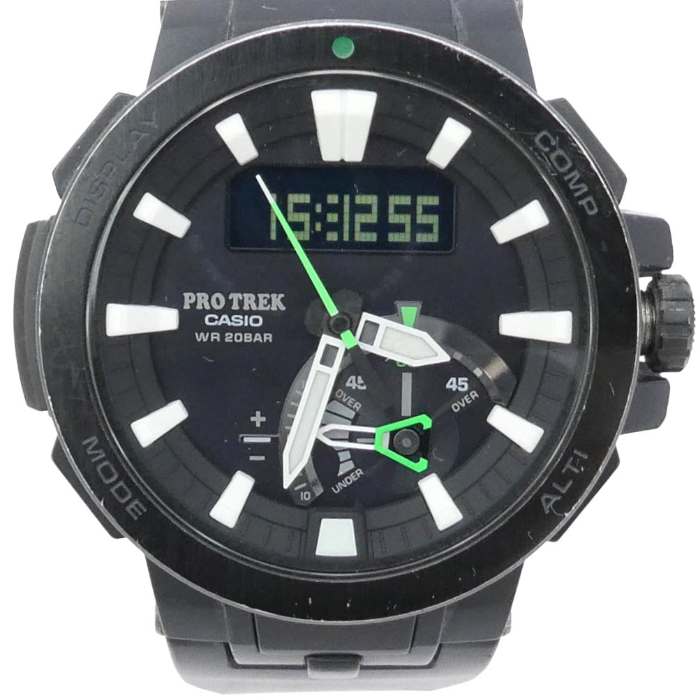 CASIO PROTREK カシオ プロトレック PRW-7000-1AFJK Multifield Line マルチフィールドライン ソーラー アナログ デジタル 腕時計 ブラック系【中古】